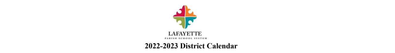 District School Academic Calendar for Lafayette Alternative Program For Students