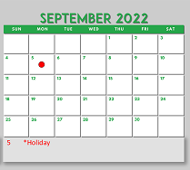 District School Academic Calendar for Corinth Elementary for September 2022