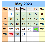 District School Academic Calendar for Lakeway Elementary for May 2023