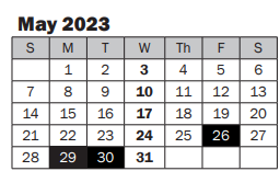 District School Academic Calendar for Montessori Children's House for May 2023
