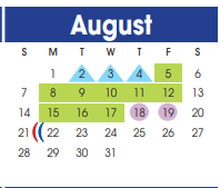 District School Academic Calendar for Travis Elementary for August 2022