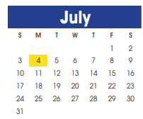 District School Academic Calendar for Williams Elementary for July 2022