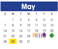 District School Academic Calendar for Juvenile Detent Ctr for May 2023