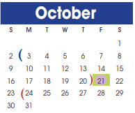 District School Academic Calendar for Wessendorff Middle for October 2022