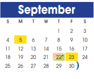 District School Academic Calendar for Bowie Elementary for September 2022