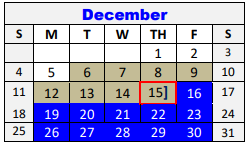 District School Academic Calendar for Lampasas H S for December 2022