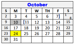 District School Academic Calendar for Lampasas H S for October 2022