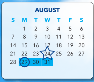 District School Academic Calendar for Hill Center for August 2022
