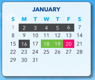 District School Academic Calendar for Hill Center for January 2023