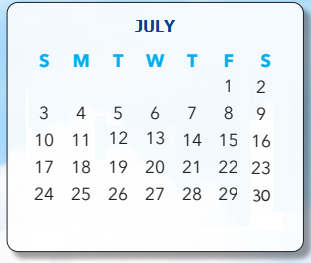 District School Academic Calendar for Moores Park School for July 2022