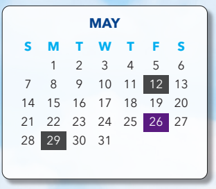 District School Academic Calendar for Hill Center for May 2023