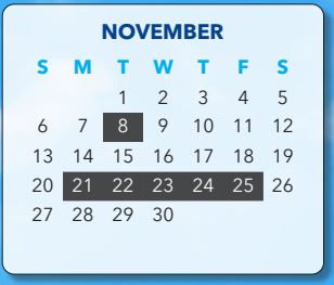 District School Academic Calendar for Moores Park School for November 2022