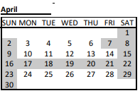 District School Academic Calendar for Henry K Oliver for April 2023