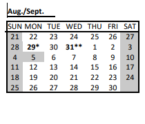 District School Academic Calendar for Sunset Hill Elem for August 2022