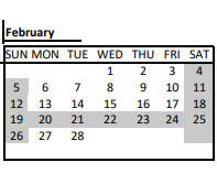 District School Academic Calendar for James F Hennessey for February 2023