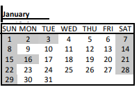 District School Academic Calendar for James F Leonard for January 2023