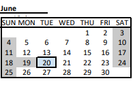 District School Academic Calendar for Henry K Oliver for June 2023
