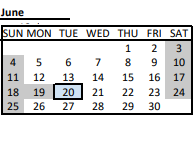 District School Academic Calendar for Lawrence Virtual School for June 2023