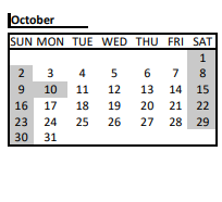 District School Academic Calendar for Lawrence South Jr Hi for October 2022