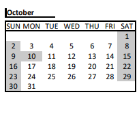 District School Academic Calendar for Kennedy Elem for October 2022