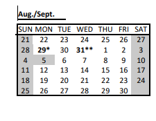 District School Academic Calendar for John K Tarbox for September 2022