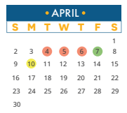 District School Academic Calendar for Cedar Park Middle School for April 2023