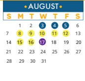 District School Academic Calendar for Reagan Elementary School for August 2022