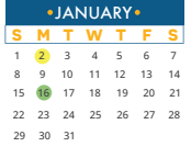 District School Academic Calendar for Westside Elementary for January 2023