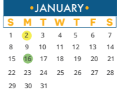 District School Academic Calendar for Running Brushy Middle School for January 2023