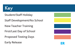 District School Academic Calendar Legend for Knox Wiley Middle School