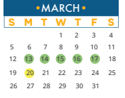 District School Academic Calendar for Canyon Ridge Middle School for March 2023