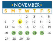 District School Academic Calendar for Deer Creek Elementary School for November 2022