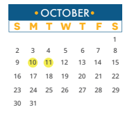 District School Academic Calendar for Cypress Elementary School for October 2022