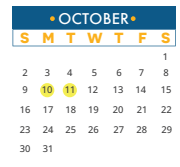 District School Academic Calendar for Knowles Elementary School for October 2022