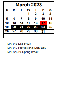 District School Academic Calendar for Cape Elementary School for March 2023
