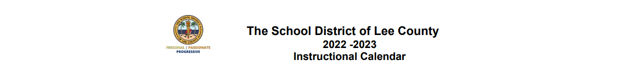 District School Academic Calendar for Lee County Jail