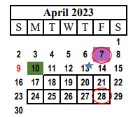 District School Academic Calendar for Cactus Elementary for April 2023
