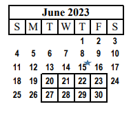 District School Academic Calendar for Levelland Middle for June 2023