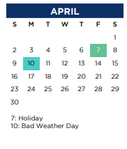 District School Academic Calendar for Middle School #15 for April 2023
