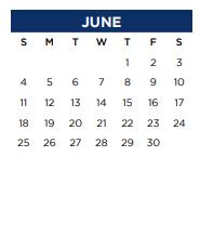 District School Academic Calendar for Lamar Middle for June 2023