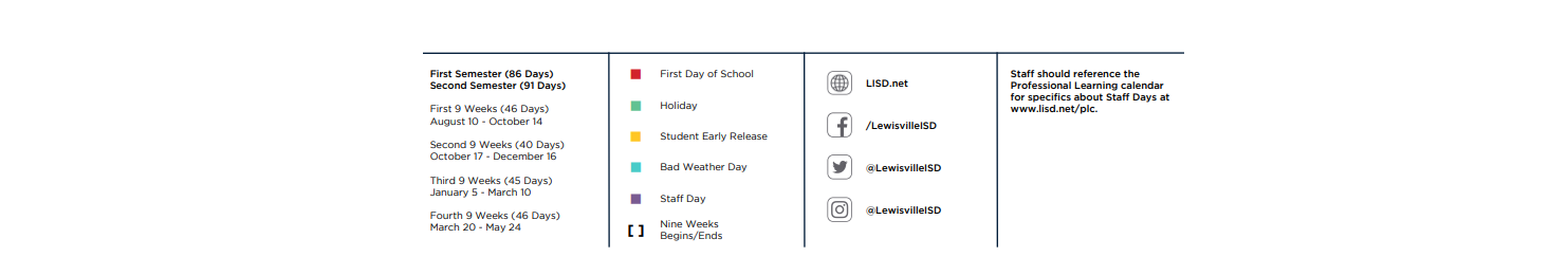 District School Academic Calendar Key for Bridlewood Elem