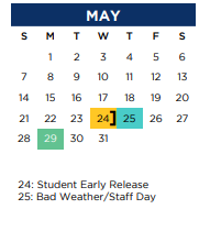 District School Academic Calendar for Timber Creek Elementary for May 2023