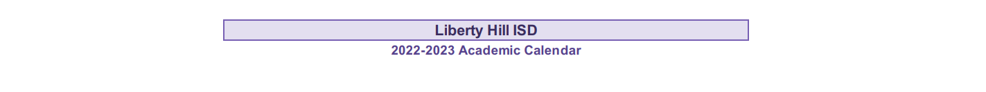 District School Academic Calendar for Liberty Hill Junior High