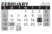 District School Academic Calendar for Humann Elementary School for February 2023