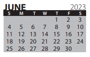 District School Academic Calendar for Riley Elementary School for June 2023