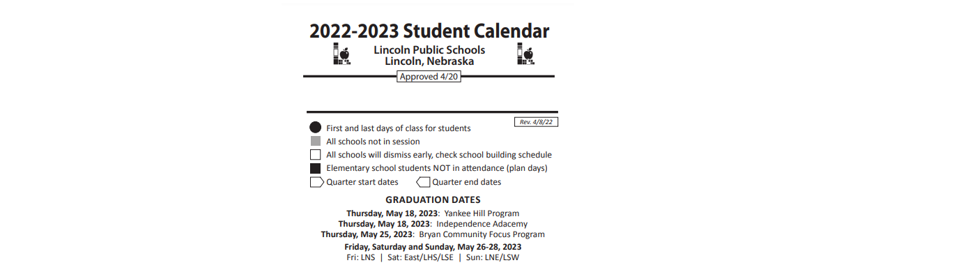 District School Academic Calendar Key for Transition Expulsion Program