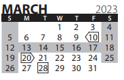 District School Academic Calendar for Lux Middle School for March 2023