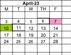 District School Academic Calendar for Velma Penny El for April 2023