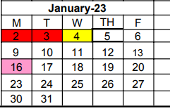 District School Academic Calendar for St Louis Unit for January 2023