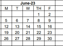 District School Academic Calendar for Early Childhood Center for June 2023